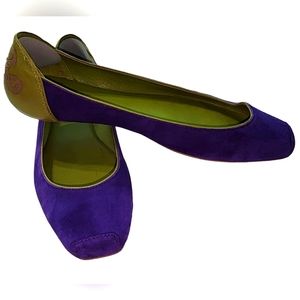 Diane von Furstenberg Purple Suede Ballet Flats